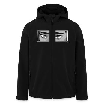 Cait Eyes BW - Recycelte Männer Softshell-Jacke von Stanley/Stella - Schwarz - Vorne - AI Model Male 185 light (185cm)