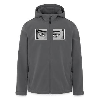 Cait Eyes BW - Recycelte Männer Softshell-Jacke von Stanley/Stella - Anthrazit - Vorne - AI Model Male 185 light (185cm)