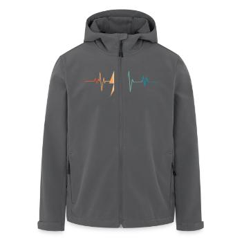 Blitzartiger Retro-Herzschlag - Recycelte Männer Softshell-Jacke von Stanley/Stella - Schwarz - Vorne - AI Model Male 185 light (185cm)