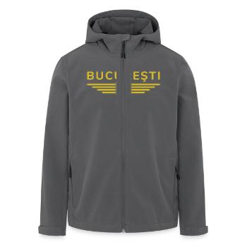 Bucharest T Shirt for Romania Fans Outfit - Men’s Recycled Softshell Jacket by Stanley/Stella - black - Front - AI Model Male 185 light (185cm)