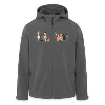 Cartoon Pferde Aquarell - Recycelte Männer Softshell-Jacke von Stanley/Stella - Schwarz - Vorne - AI Model Male 185 light (185cm)