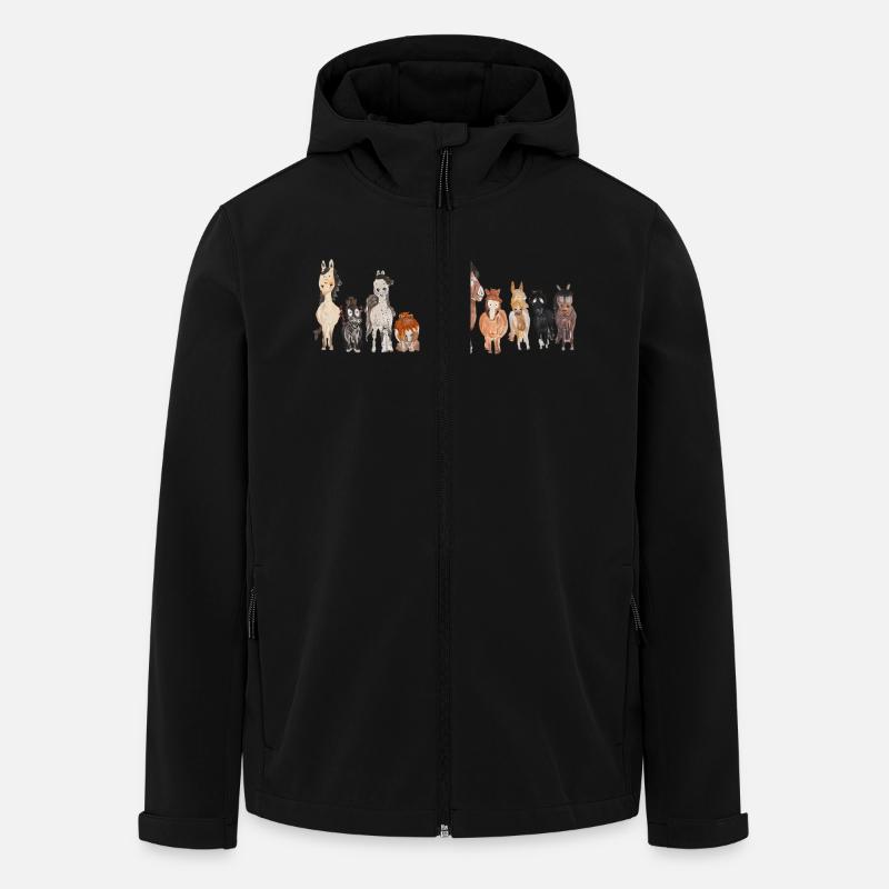 Dessin animé Chevaux Aquarelle - Veste softshell homme en polyester recyclé Stanley/Stella - noir