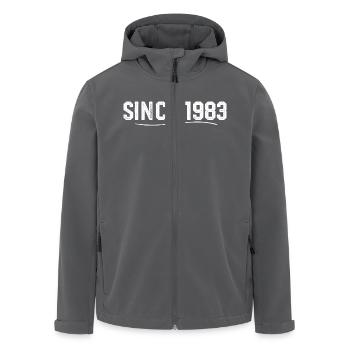 Legendary since 1983 birthday gift 1983 - Men’s Recycled Softshell Jacket by Stanley/Stella - black - Front - AI Model Male 185 light (185cm)