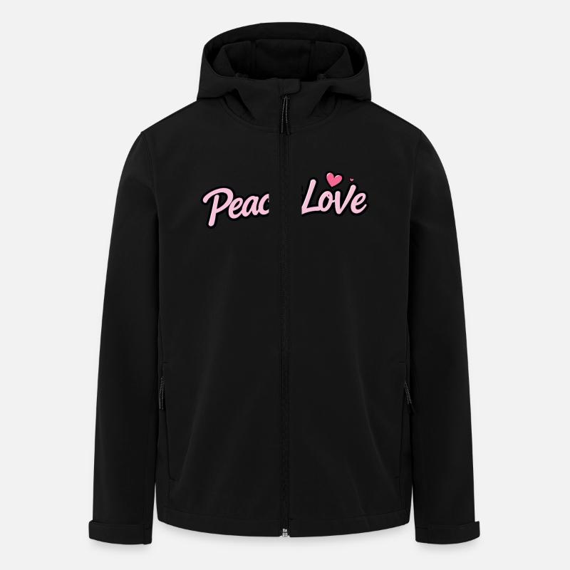 Peace and love - Men’s Recycled Softshell Jacket by Stanley/Stella - black
