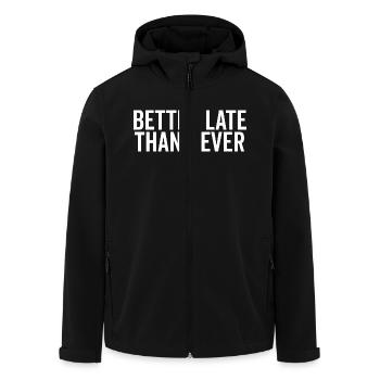 Lieber später als nie - Recycelte Männer Softshell-Jacke von Stanley/Stella - Schwarz - Vorne - AI Model Male 185 light (185cm)