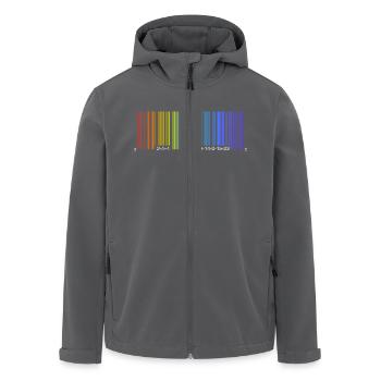 Be a Rainbow, Barcode - Recycelte Männer Softshell-Jacke von Stanley/Stella - Schwarz - Vorne - AI Model Male 185 light (185cm)