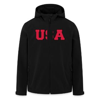 USA - Recycelte Männer Softshell-Jacke von Stanley/Stella - Schwarz - Vorne - AI Model Male 185 light (185cm)