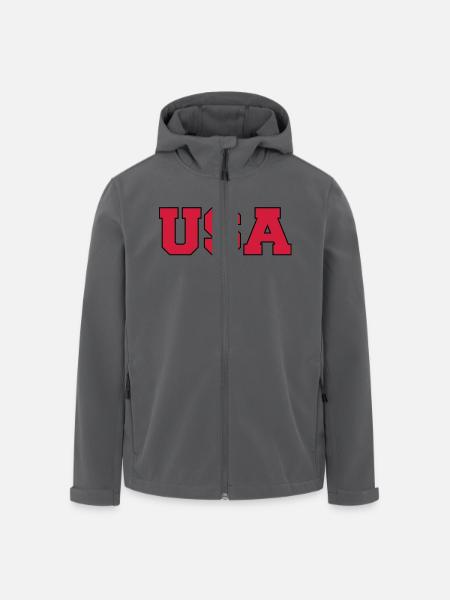 usa - Men’s Recycled Softshell Jacket by Stanley/Stella - black