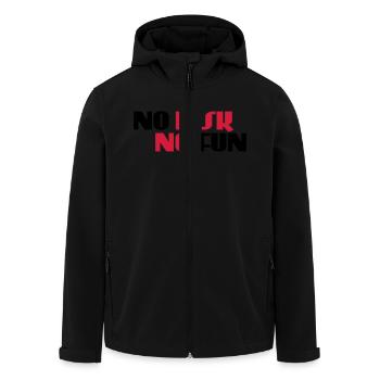 No risk, no fun - Men’s Recycled Softshell Jacket by Stanley/Stella - black - Front - AI Model Male 185 light (185cm)