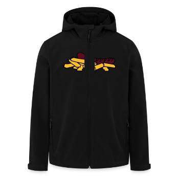 currywurst frite saucisse - Veste softshell homme en polyester recyclé Stanley/Stella - noir - Devant - AI Model Male 185 light (185cm)