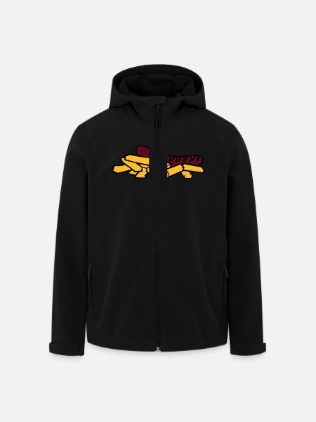currywurst frite saucisse - Veste softshell homme en polyester recyclé Stanley/Stella - noir