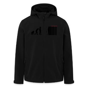 DARWIN - EVOLUTION SOCIETE - CODE BARRE - Veste softshell homme en polyester recyclé Stanley/Stella - noir - Devant - AI Model Male 185 light (185cm)