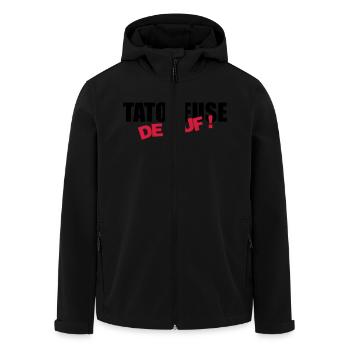 Tätowierer / Zeichnung / Tattoo / Tattooist - Recycelte Männer Softshell-Jacke von Stanley/Stella - Schwarz - Vorne - AI Model Male 185 light (185cm)