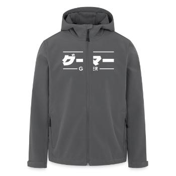 Gamer im japanischen Stil - Recycelte Männer Softshell-Jacke von Stanley/Stella - Schwarz - Vorne - AI Model Male 185 light (185cm)