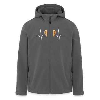 Waffle Heartbeat Ironic Waffle Lover - Men’s Recycled Softshell Jacket by Stanley/Stella - black - Front - AI Model Male 185 light (185cm)