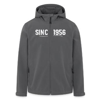 Legendary since 1956 birthday gift 1956 - Men’s Recycled Softshell Jacket by Stanley/Stella - black - Front - AI Model Male 185 light (185cm)