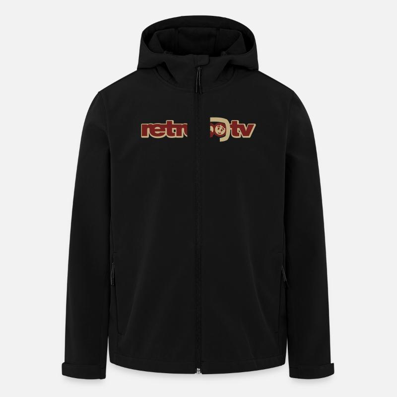 retro-tv Logo - Recycelte Männer Softshell-Jacke von Stanley/Stella - Schwarz