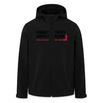 Männer sind einfach anders als Frauen - Recycelte Männer Softshell-Jacke von Stanley/Stella - Schwarz - Vorne - AI Model Male 185 light (185cm)
