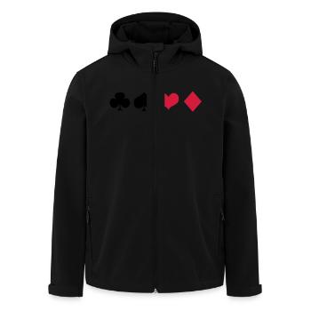 Cross spades ace of hearts - Men’s Recycled Softshell Jacket by Stanley/Stella - black - Front - AI Model Male 185 light (185cm)