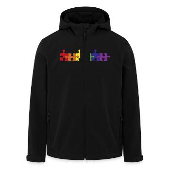 Rainbow 02os - Puzzle - pace - peace -Frieden - Recycelte Männer Softshell-Jacke von Stanley/Stella - Schwarz - Vorne - AI Model Male 185 light (185cm)