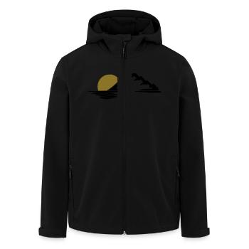 Berge Sonne Insel - Recycelte Männer Softshell-Jacke von Stanley/Stella - Schwarz - Vorne - AI Model Male 185 light (185cm)