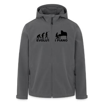 Evolution Piano - Men’s Recycled Softshell Jacket by Stanley/Stella - black - Front - AI Model Male 185 light (185cm)