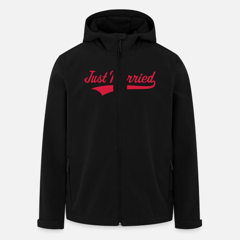Just Married (Mariage / Noce) - Veste softshell homme en polyester recyclé Stanley/Stella - noir