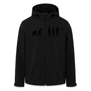 Security - Men’s Recycled Softshell Jacket by Stanley/Stella - black - Front - AI Model Male 185 light (185cm)