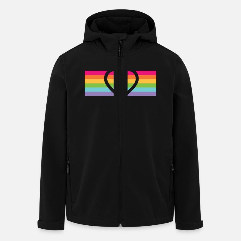 Rainbow Heart - Veste softshell homme en polyester recyclé Stanley/Stella - noir