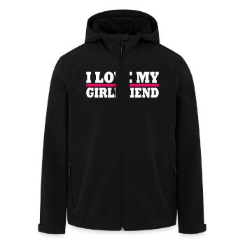 I love my girlfriend - Recycelte Männer Softshell-Jacke von Stanley/Stella - Schwarz - Vorne - AI Model Male 185 light (185cm)