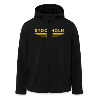 Stockholm T-Shirt for Fans and Travelers - Men’s Recycled Softshell Jacket by Stanley/Stella - black - Front - AI Model Male 185 light (185cm)