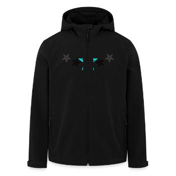 Stars Design - Men’s Recycled Softshell Jacket by Stanley/Stella - black - Front - AI Model Male 185 light (185cm)