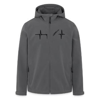 UN COEUR QUI BAT POUR L’ENREGISTREUR - Veste softshell homme en polyester recyclé Stanley/Stella - noir - Devant - AI Model Male 185 light (185cm)
