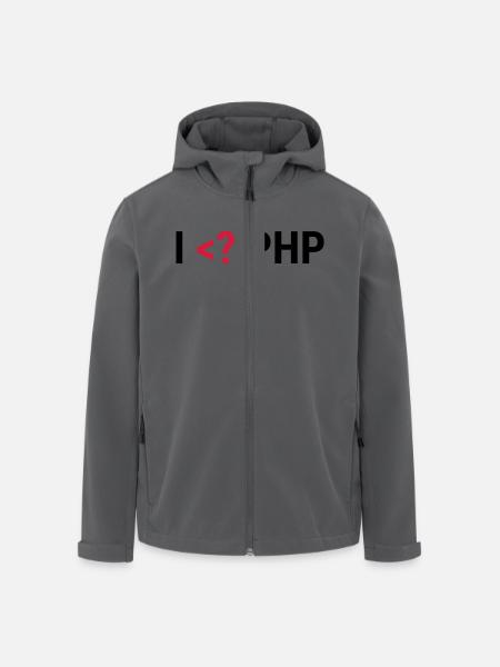 I love PHP - Recycelte Männer Softshell-Jacke von Stanley/Stella - Schwarz