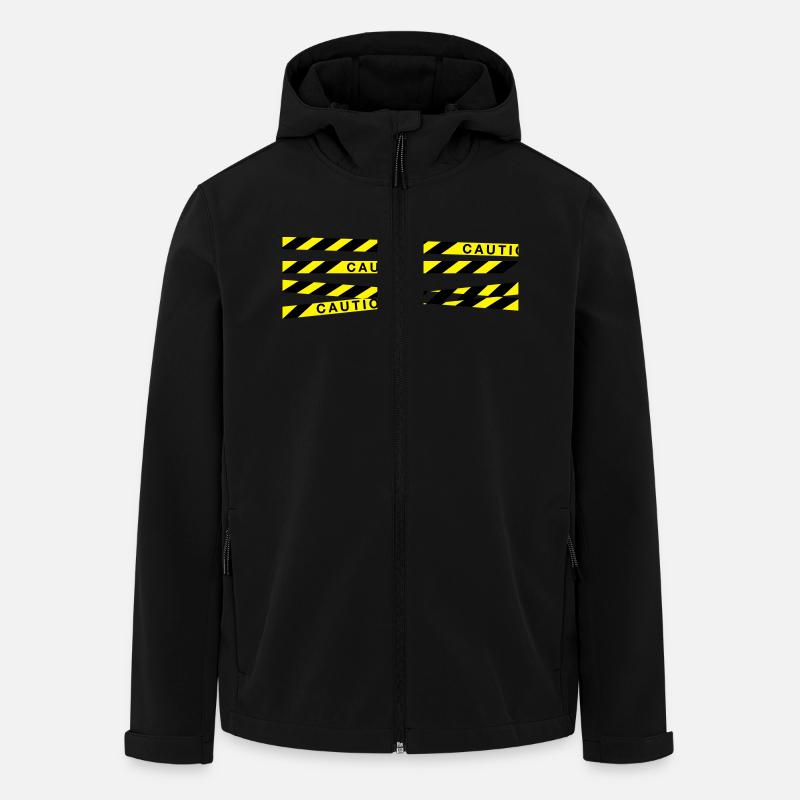 caution_f2 - Men’s Recycled Softshell Jacket by Stanley/Stella - black