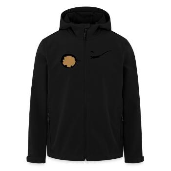 (haken_mit_boilie_2c) - Recycelte Männer Softshell-Jacke von Stanley/Stella - Schwarz - Vorne - AI Model Male 185 light (185cm)