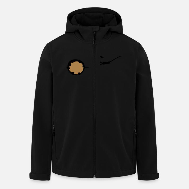 (haken_mit_boilie_2c) - Recycelte Männer Softshell-Jacke von Stanley/Stella - Schwarz