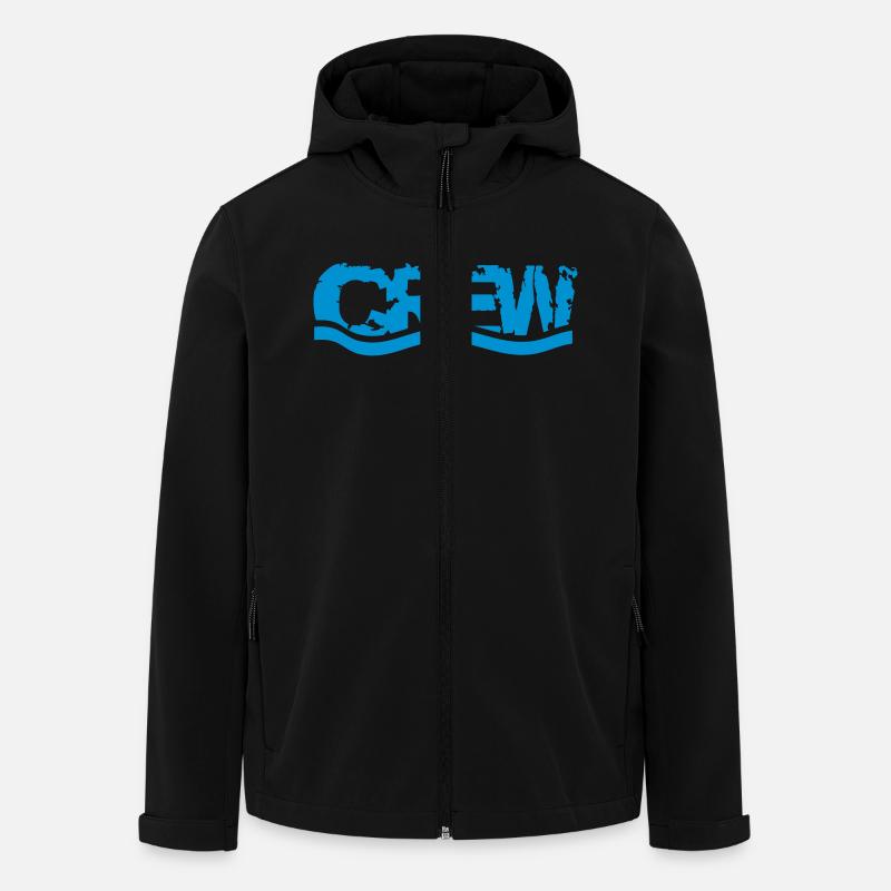 Crew waves water logo - Men’s Recycled Softshell Jacket by Stanley/Stella - black