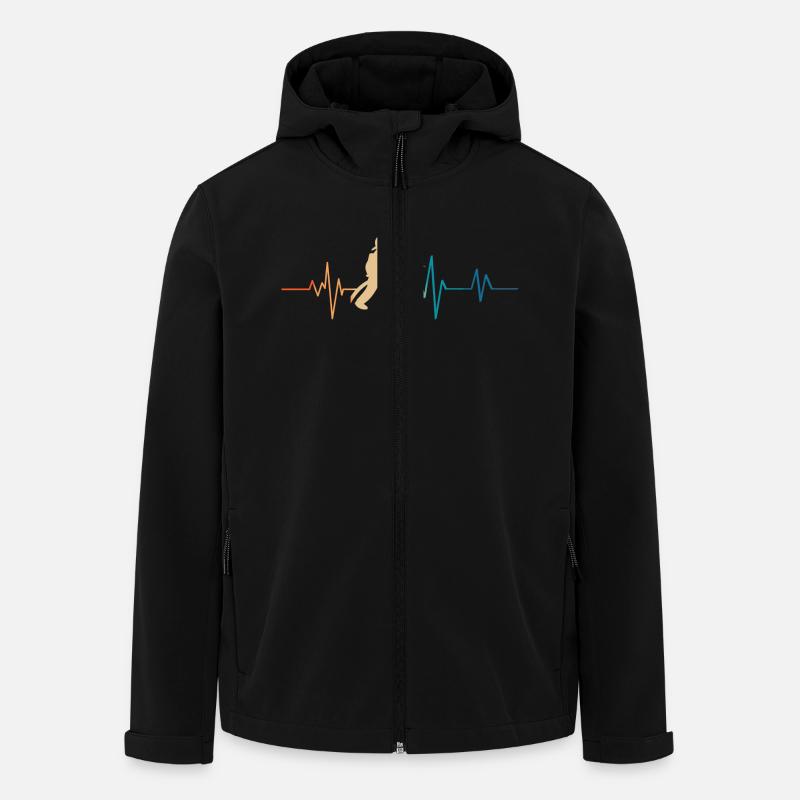 Retro Feuerwehrmann Herzschlag - Recycelte Männer Softshell-Jacke von Stanley/Stella - Schwarz