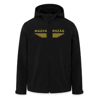 Hongrie Fan, Tenue T Shirt Design - Veste softshell homme en polyester recyclé Stanley/Stella - noir - Devant - AI Model Male 185 light (185cm)