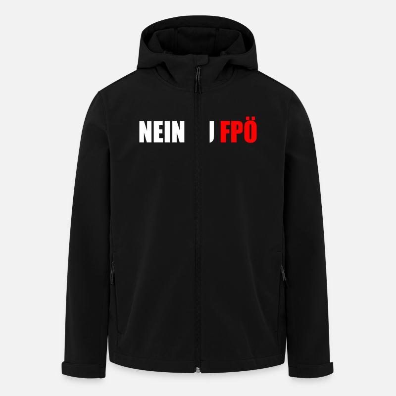 Nein zu fpö - Recycelte Männer Softshell-Jacke von Stanley/Stella - Schwarz