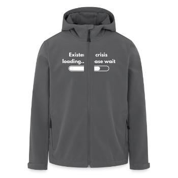 Existential Crisis Loading Please Wait Shirt - Men’s Recycled Softshell Jacket by Stanley/Stella - black - Front - AI Model Male 185 light (185cm)