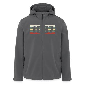 1987 Jahrgang 1987 Geschenk 1987 Geburtstag 1987 - Recycelte Männer Softshell-Jacke von Stanley/Stella - Schwarz - Vorne - AI Model Male 185 light (185cm)