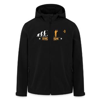 Dart - Evolution - orange/weiss - Recycelte Männer Softshell-Jacke von Stanley/Stella - Schwarz - Vorne - AI Model Male 185 light (185cm)