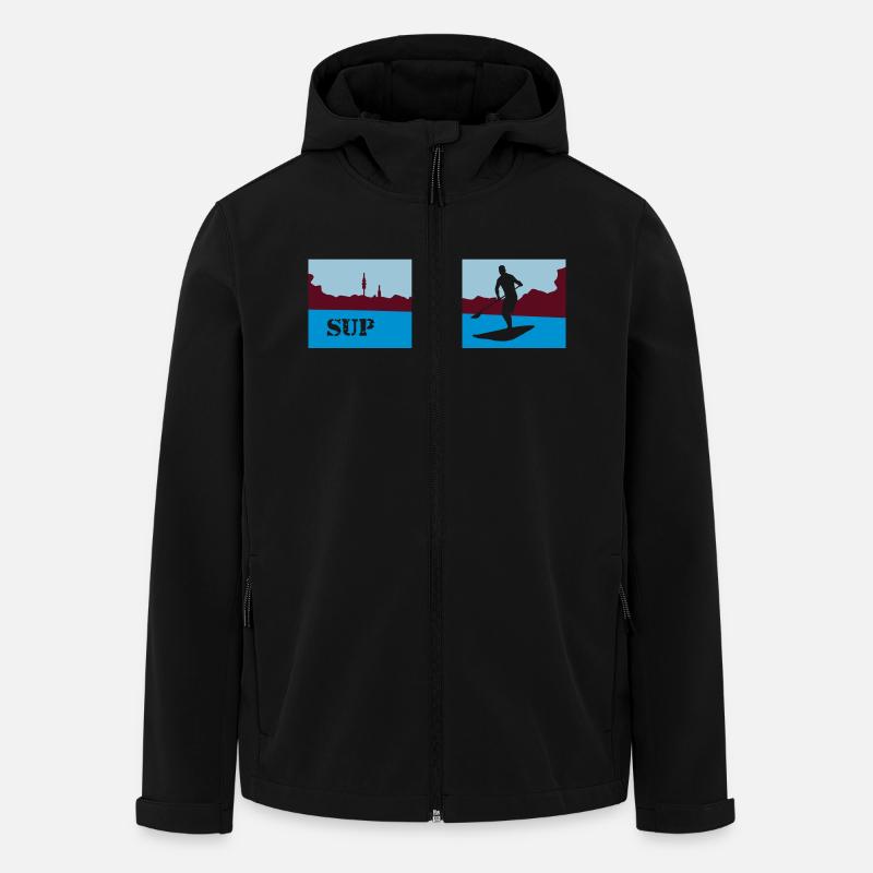 SUP Stand up paddling - Recycelte Männer Softshell-Jacke von Stanley/Stella - Schwarz