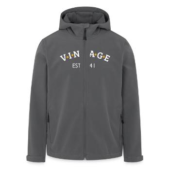 Vintage is 1941 - Men’s Recycled Softshell Jacket by Stanley/Stella - black - Front - AI Model Male 185 light (185cm)