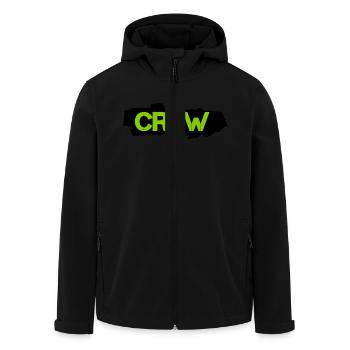 crew - Men’s Recycled Softshell Jacket by Stanley/Stella - black - Front - AI Model Male 185 light (185cm)