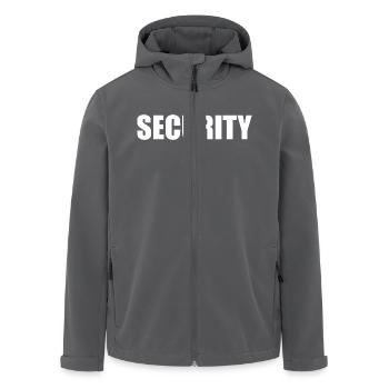 Securtiy Font - Security Security - Men’s Recycled Softshell Jacket by Stanley/Stella - black - Front - AI Model Male 185 light (185cm)