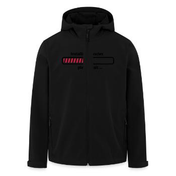 Installing muscles please wait ... - Men’s Recycled Softshell Jacket by Stanley/Stella - black - Front - AI Model Male 185 light (185cm)