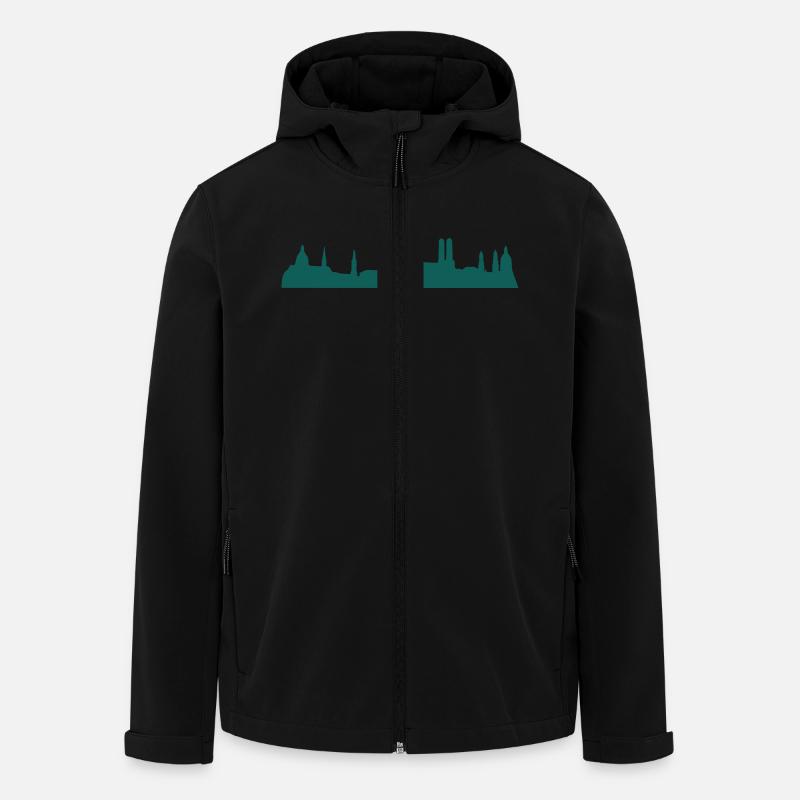 Skyline München - Recycelte Männer Softshell-Jacke von Stanley/Stella - Schwarz